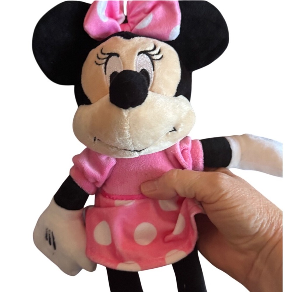 Disney‎ Minnie Mouse Plush Toy Pink Polka Dot Dress Stuffed Animal Kids